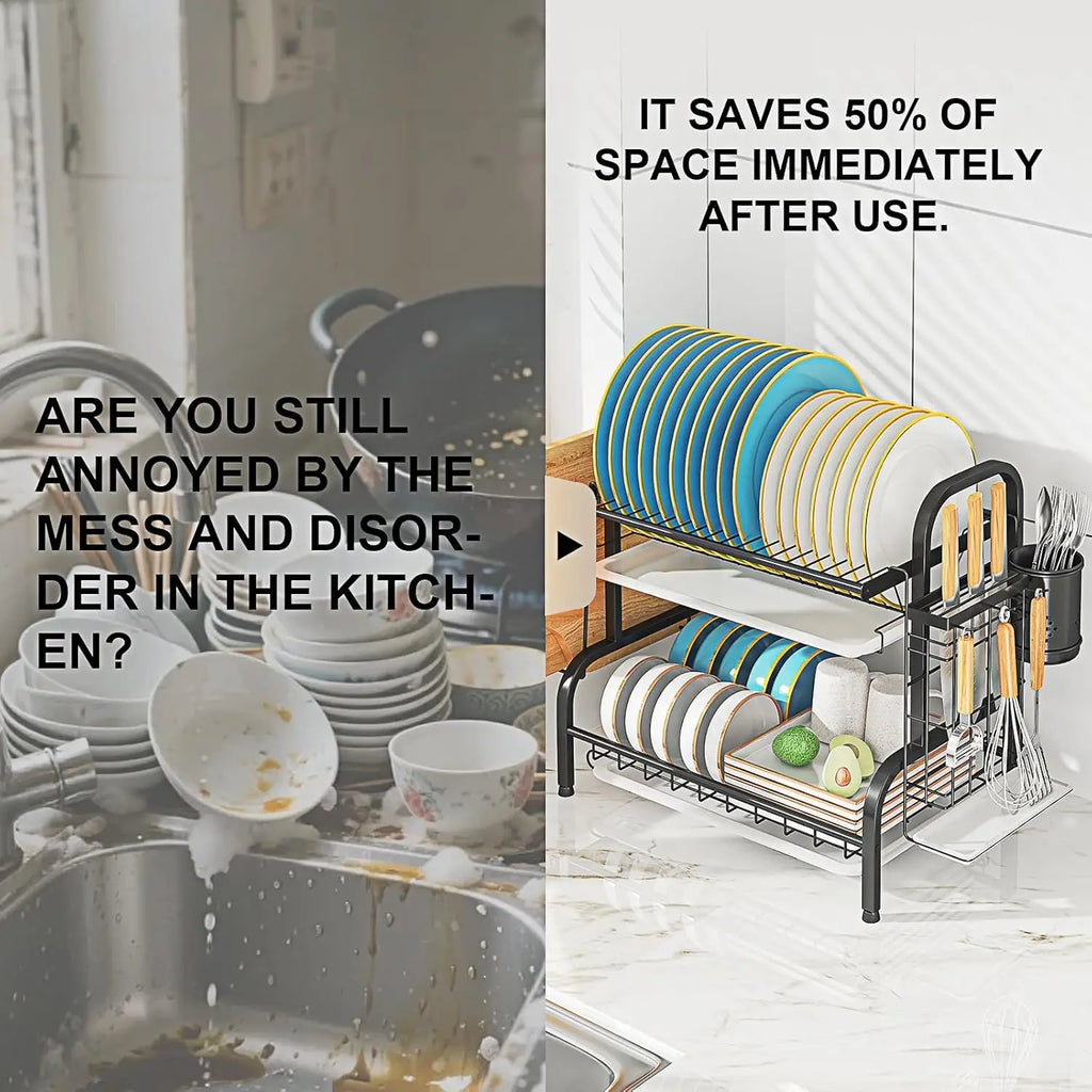 Stainless Steel Dish Rack, 2-Tier