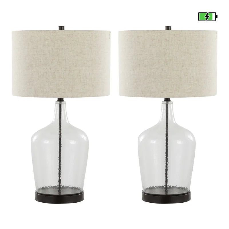 Contemporary Dimpled Glass Lamp