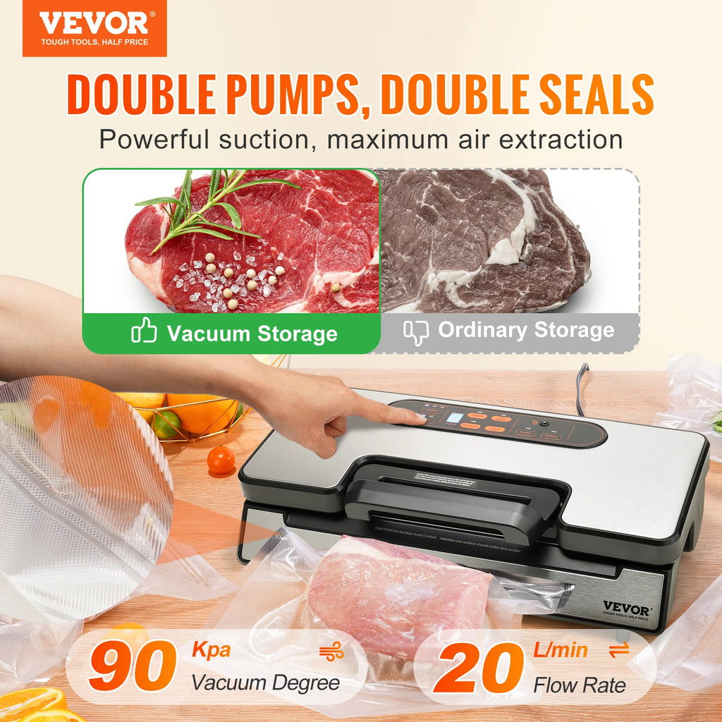 90Kpa 130W Vacuum Sealer Food Packaging Machine