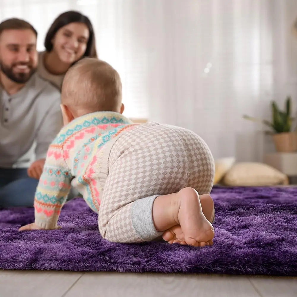 Fluffy Purple Rug 6X9 Shag