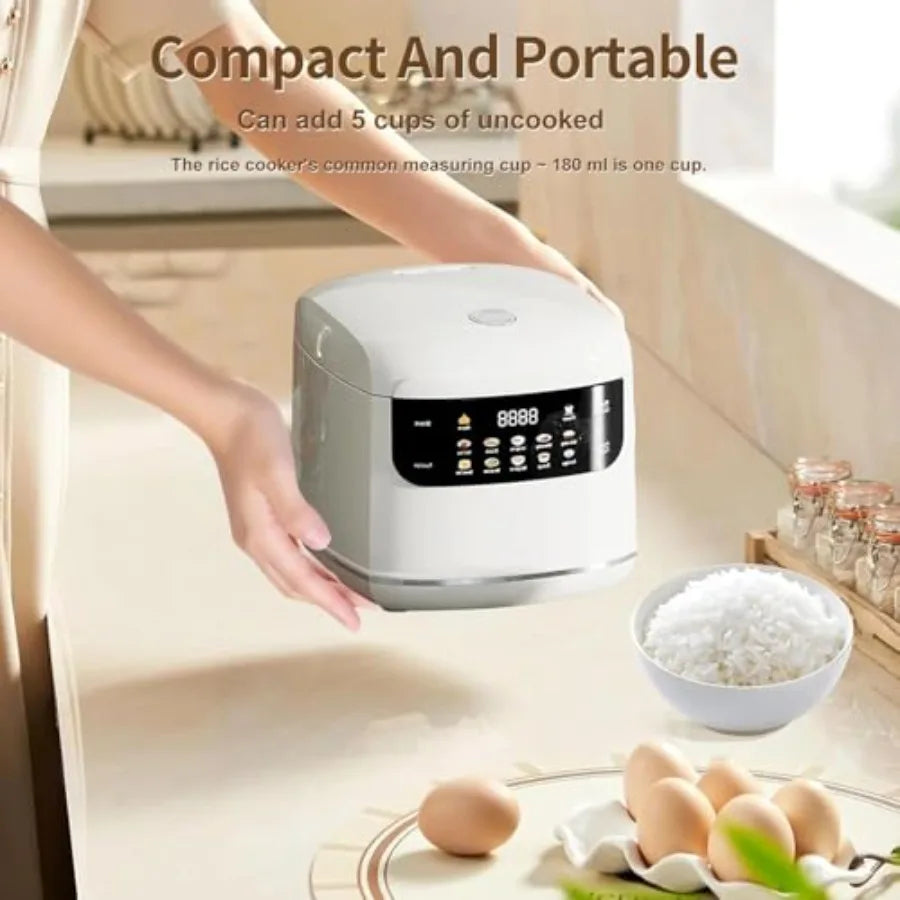 Electric Mini Rice Cooker 5 Cups, 10-in-1 Smart