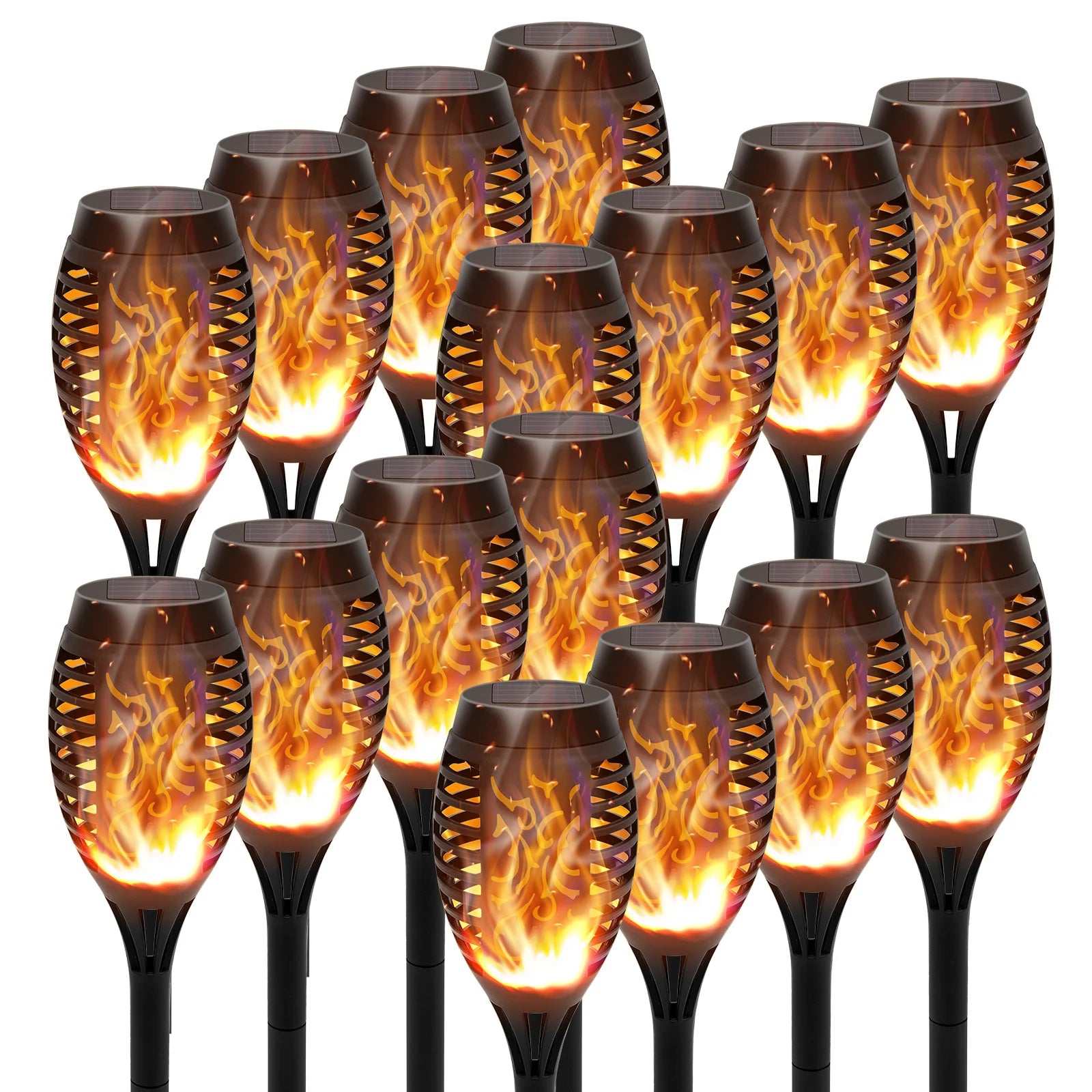 4/6/8/12 Solar Flame LED Torch Light