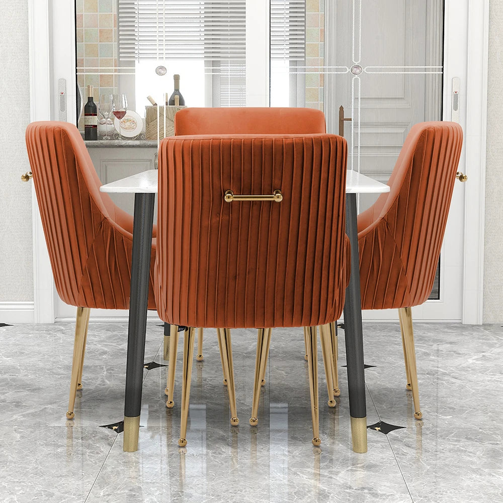 4 Modern Glam Boucle Pleated Velvet