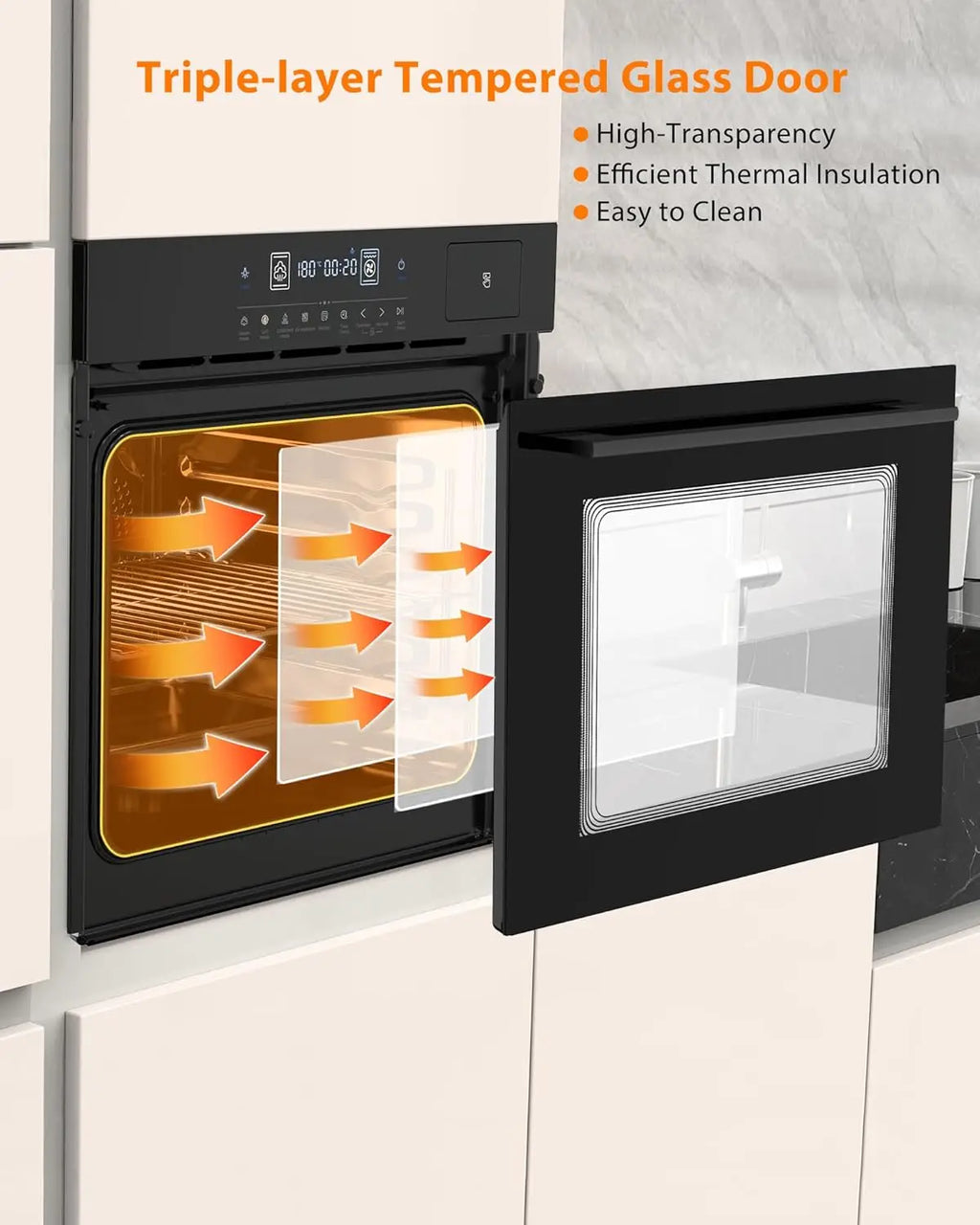 24" Built-in Steam Oven Touch Control Air Fry