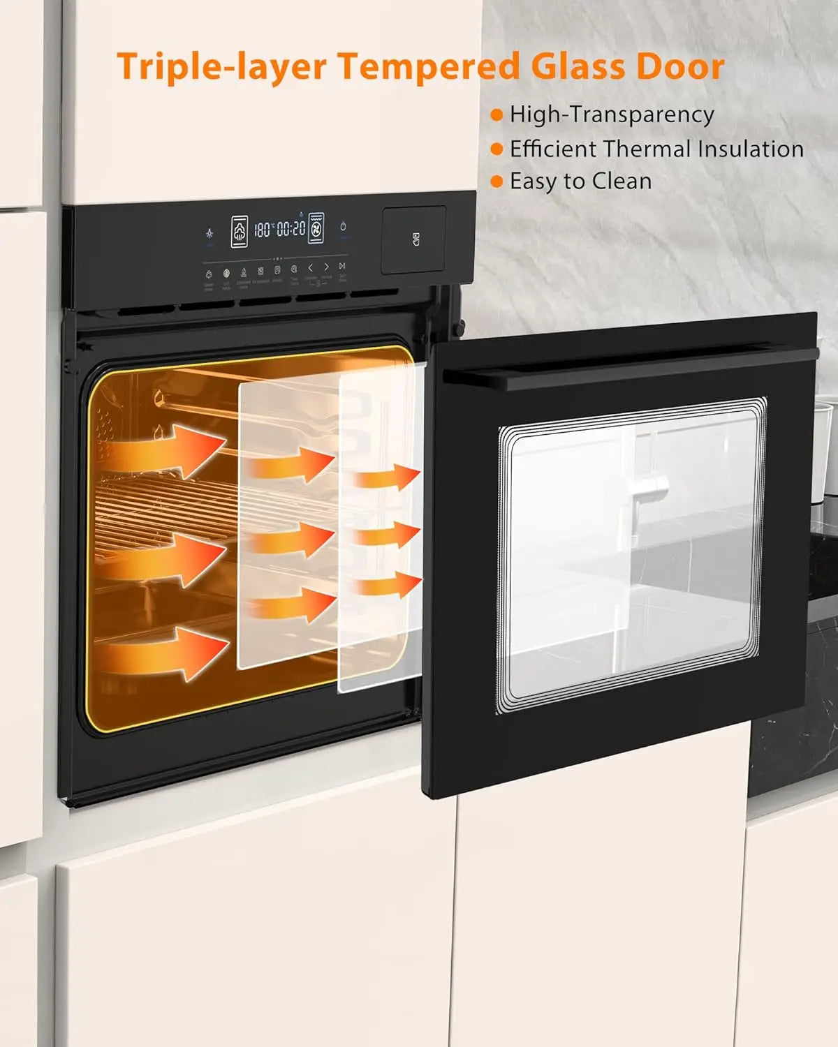 24" Built-in Steam Oven Touch Control Air Fry
