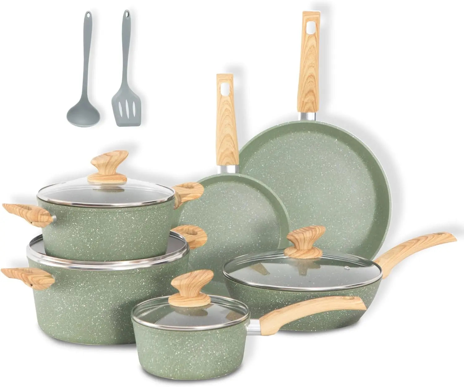 12-Piece Nonstick Granite Induction Cookware Set
