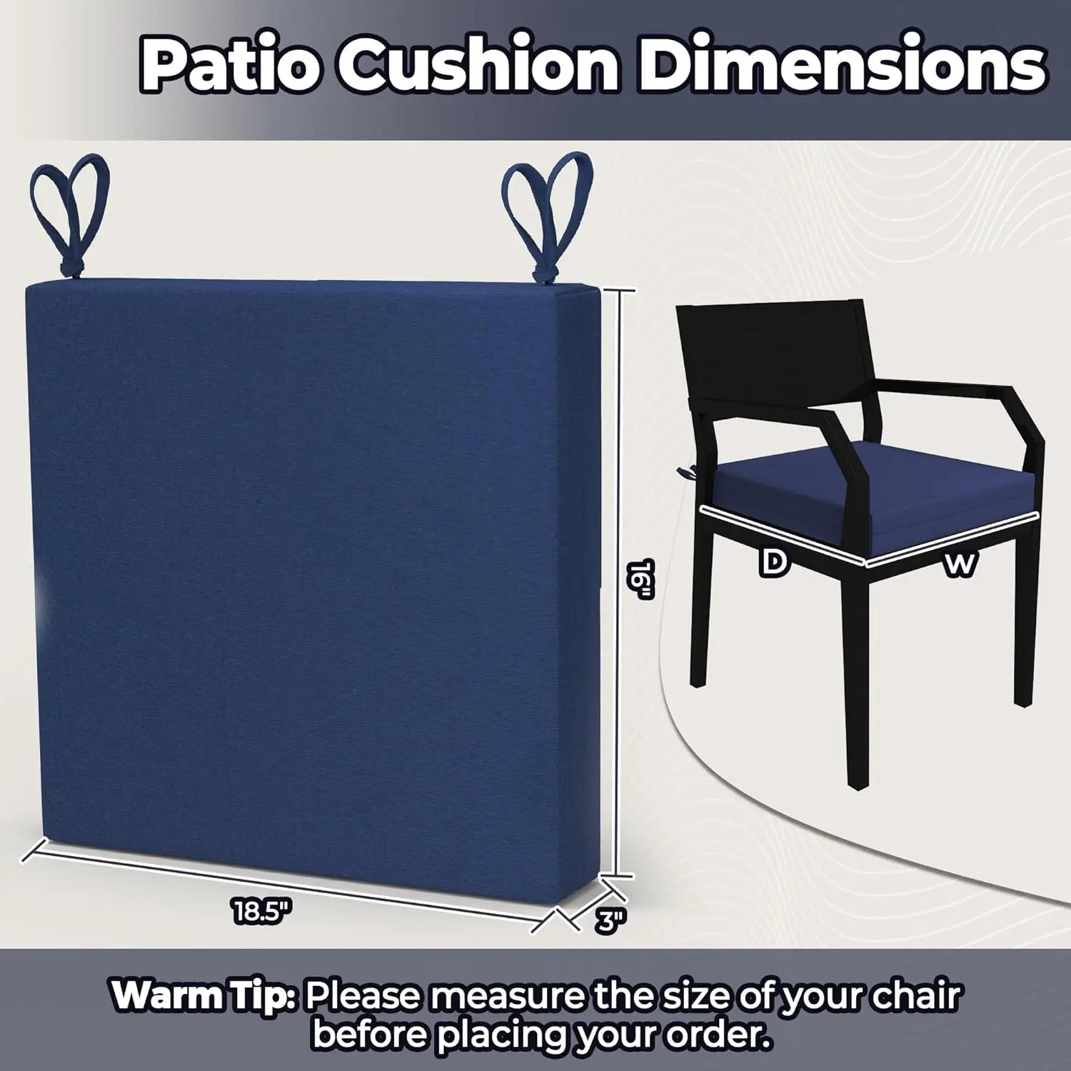 4 Outdoor Cushions Patio Furniture 18.5x16x3