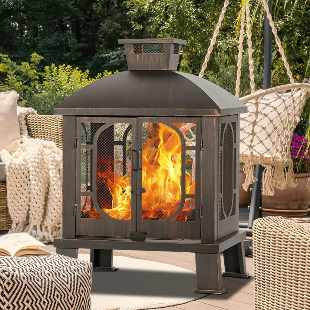 Metal Chiminea/Fire Pit/Grill/Wood Burning Fire
