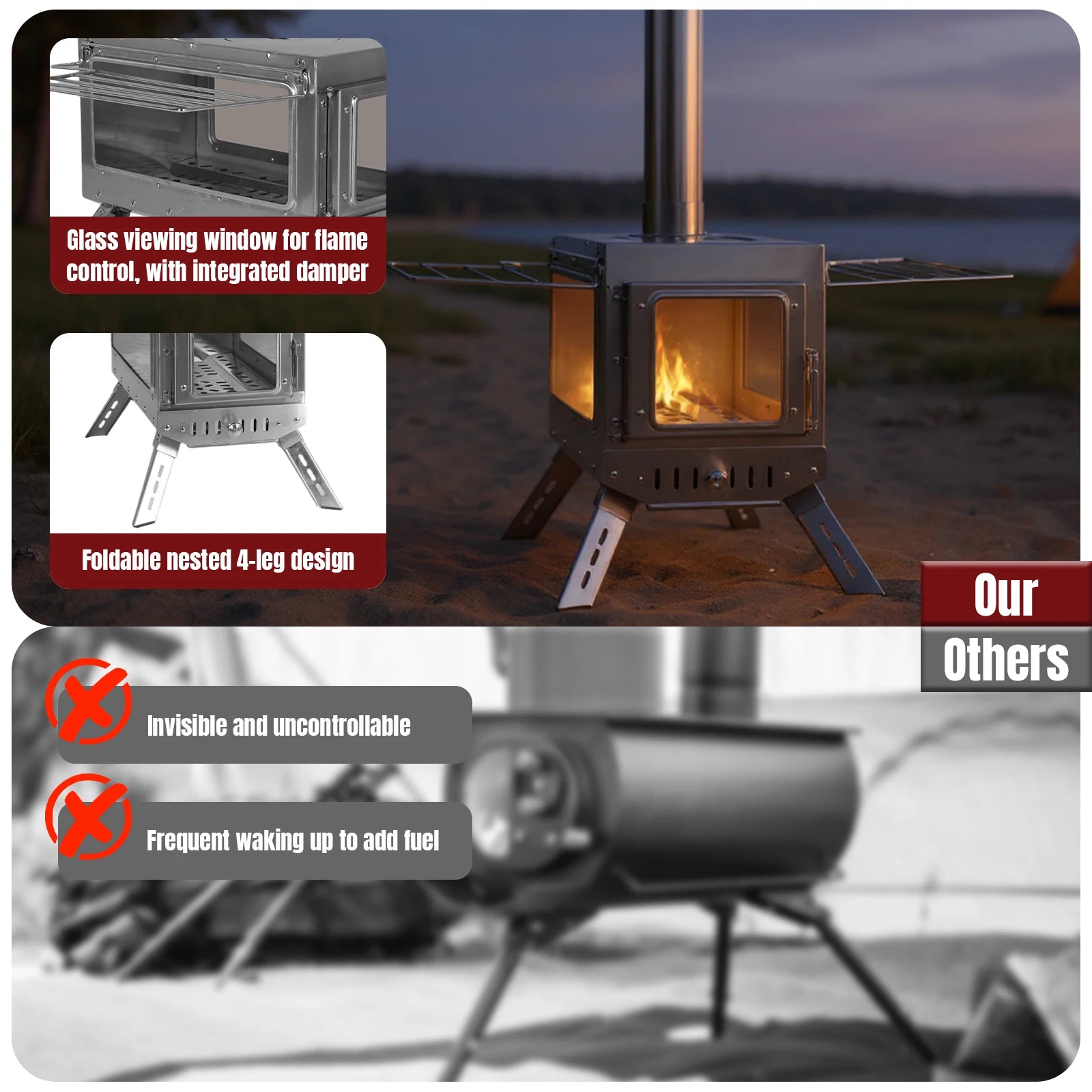 Camping Wood Stove/Tent/Portable Chimney