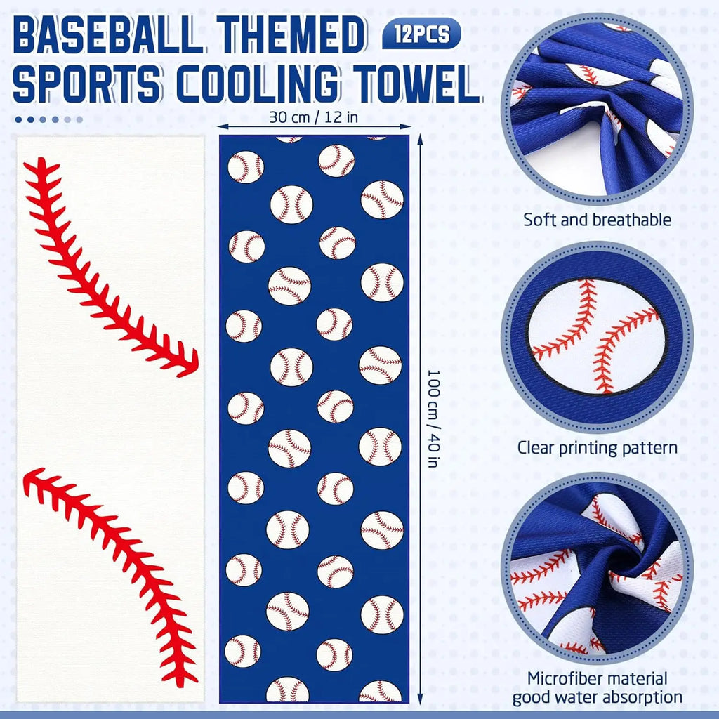 12 Pack Baseball Cooling Towels 40x12
