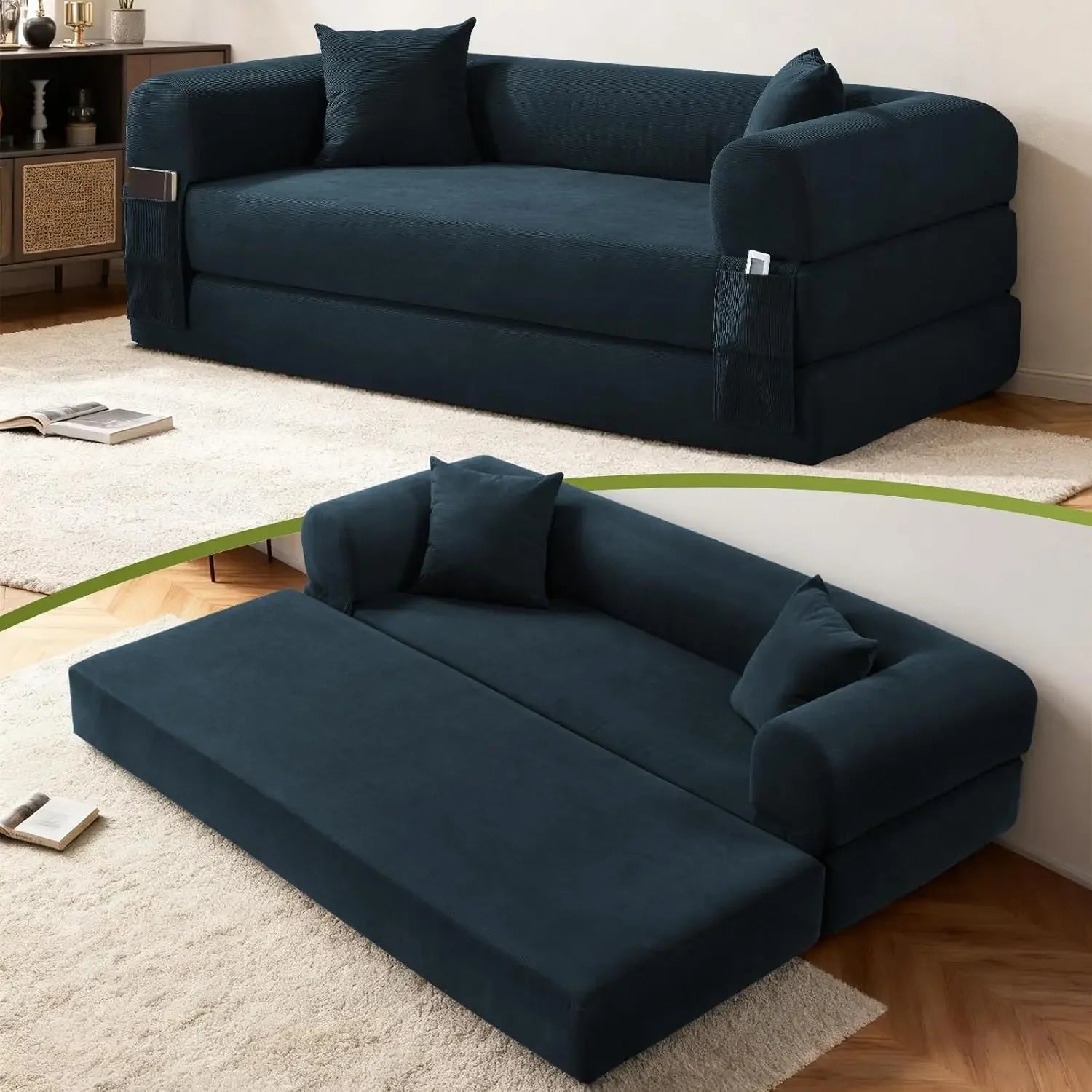 80" Corduroy Queen Sleeper Sofa