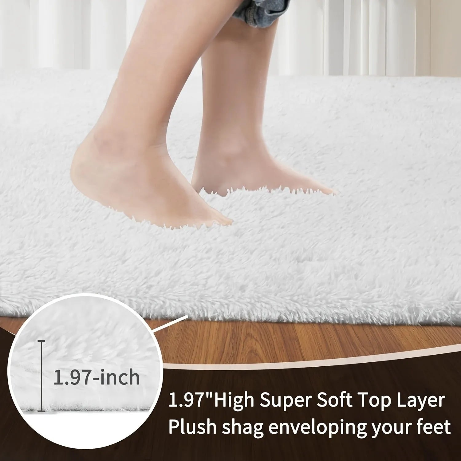 5x26 Plush Fluffy White Washable