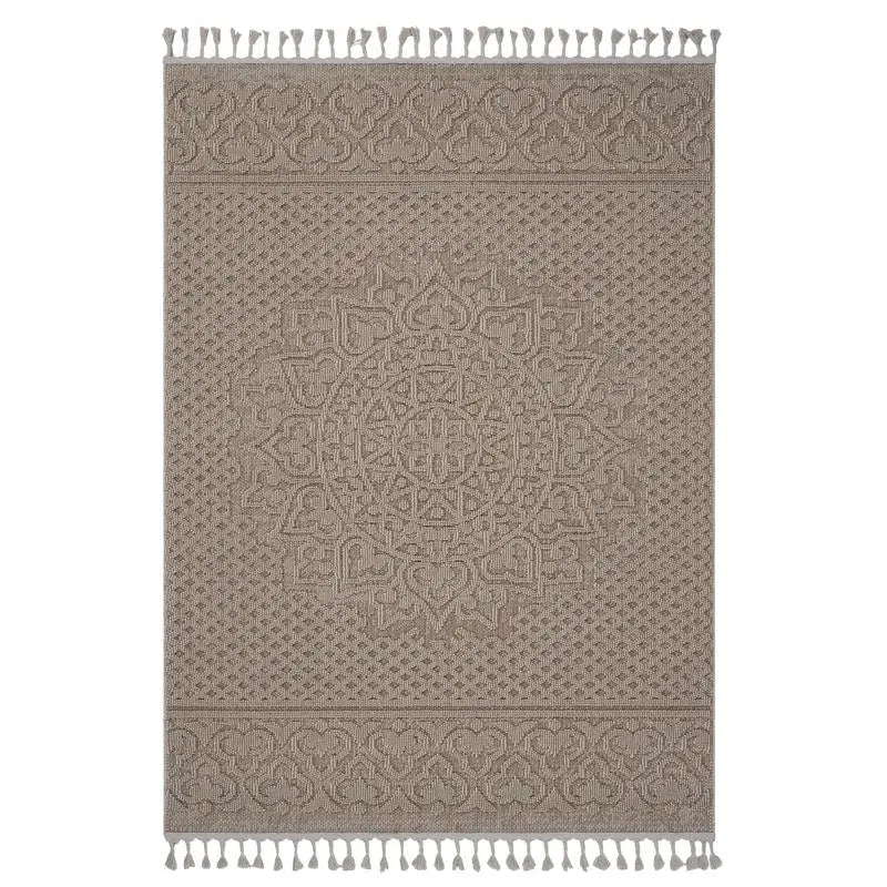 8x10 Beige Medallion Indoor/Outdoor