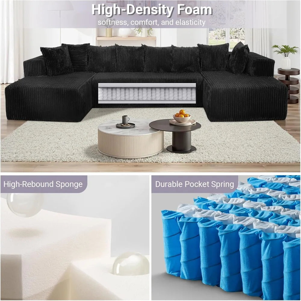 130" U-Shaped Cloud Sofa Bed