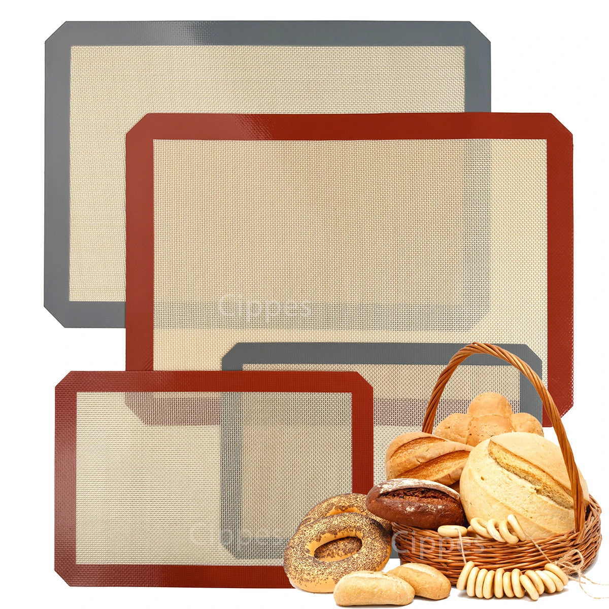 1PC, 2PCS Silicone Baking Mats for Oven 30/42cm