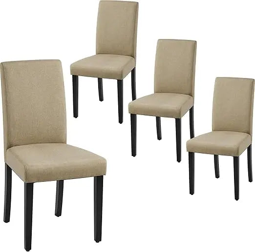 4 Fabric Upholstered Parson Chairs