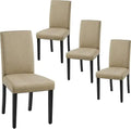 4 Fabric Upholstered Parson Chairs