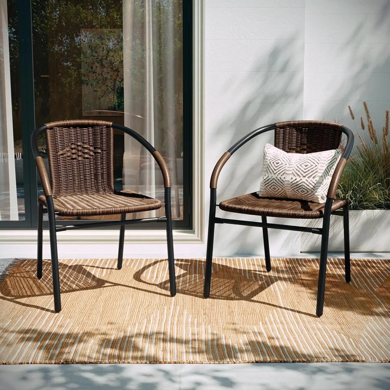 Rattan Stackable Dining Chairs