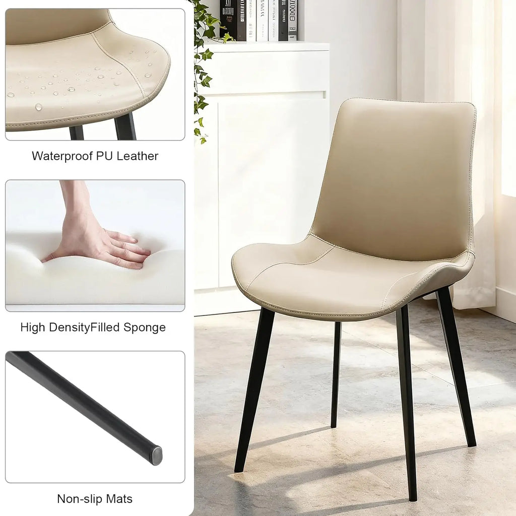 4 Modern PU Leather Upholstered