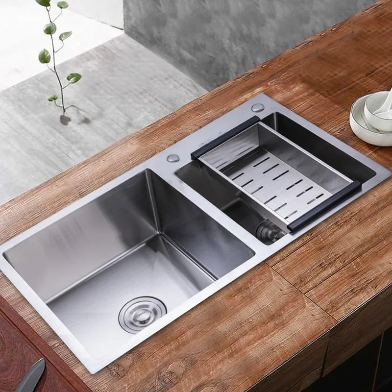 Stainless Double w/Drainer Deep