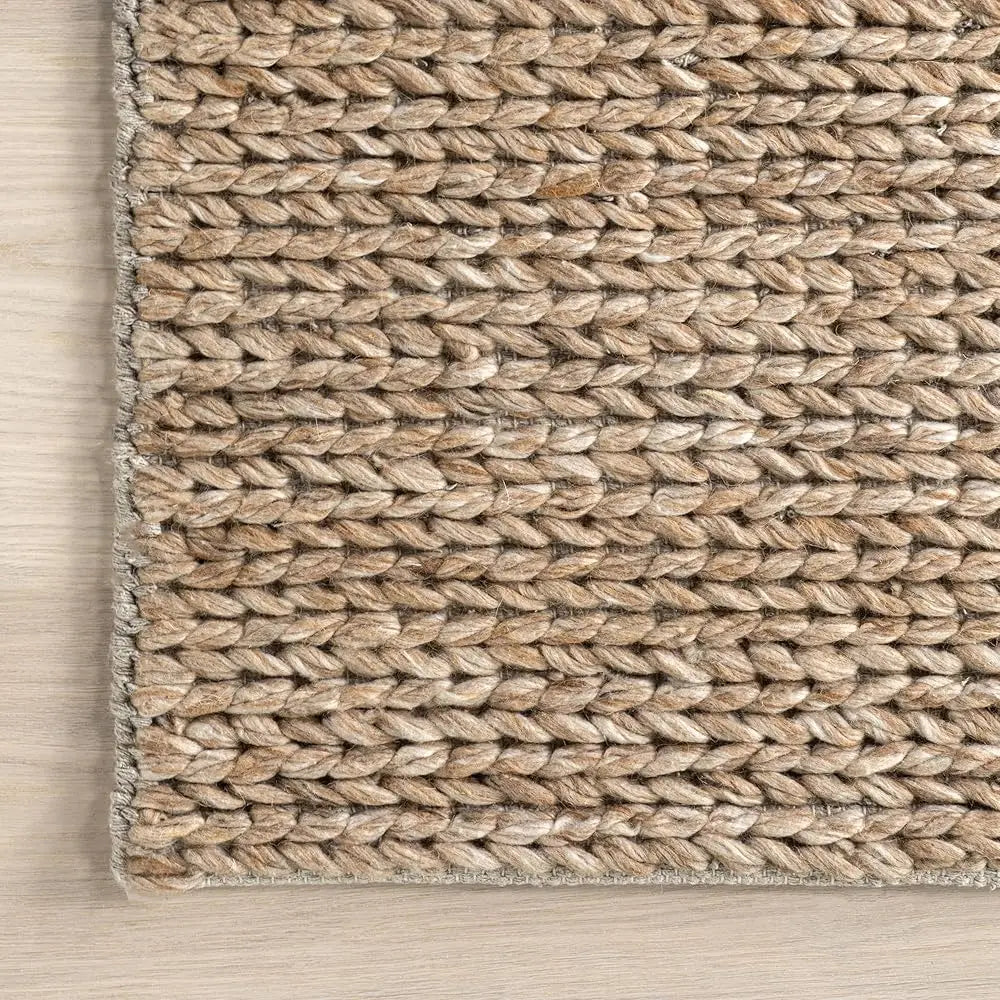 4X6 Wool Handmade Tan Rustic Farmhouse