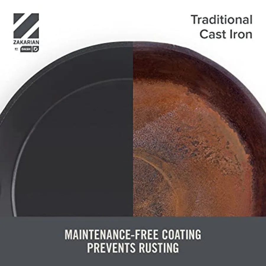 13" Nonstick Cast Iron Dual Handle Pan