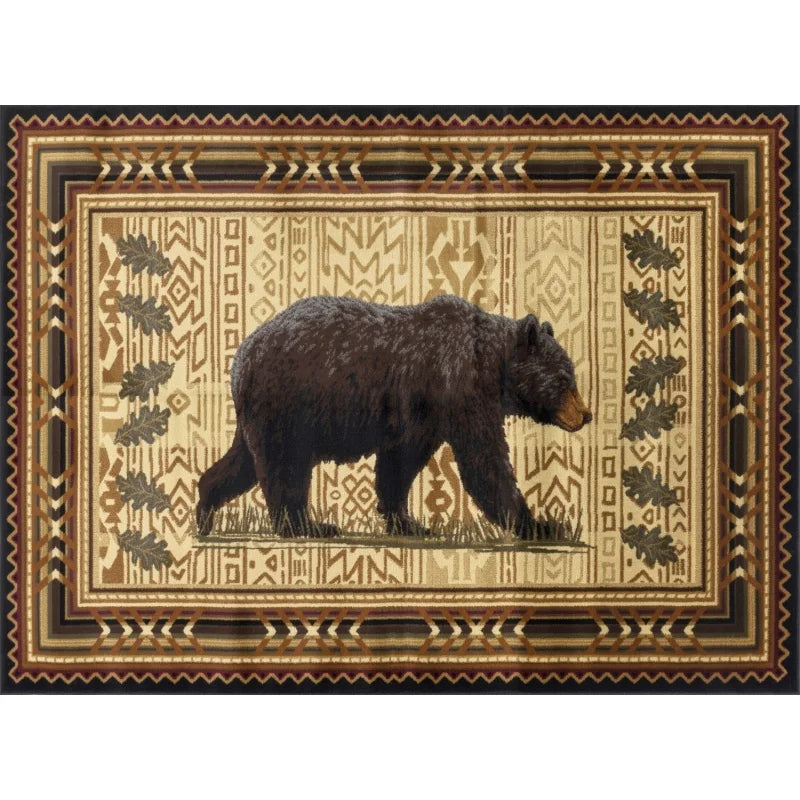 Black 7'3" x 10' 3" Lodge Area Rug