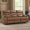 Faux Leather Manual Reclining Sofa