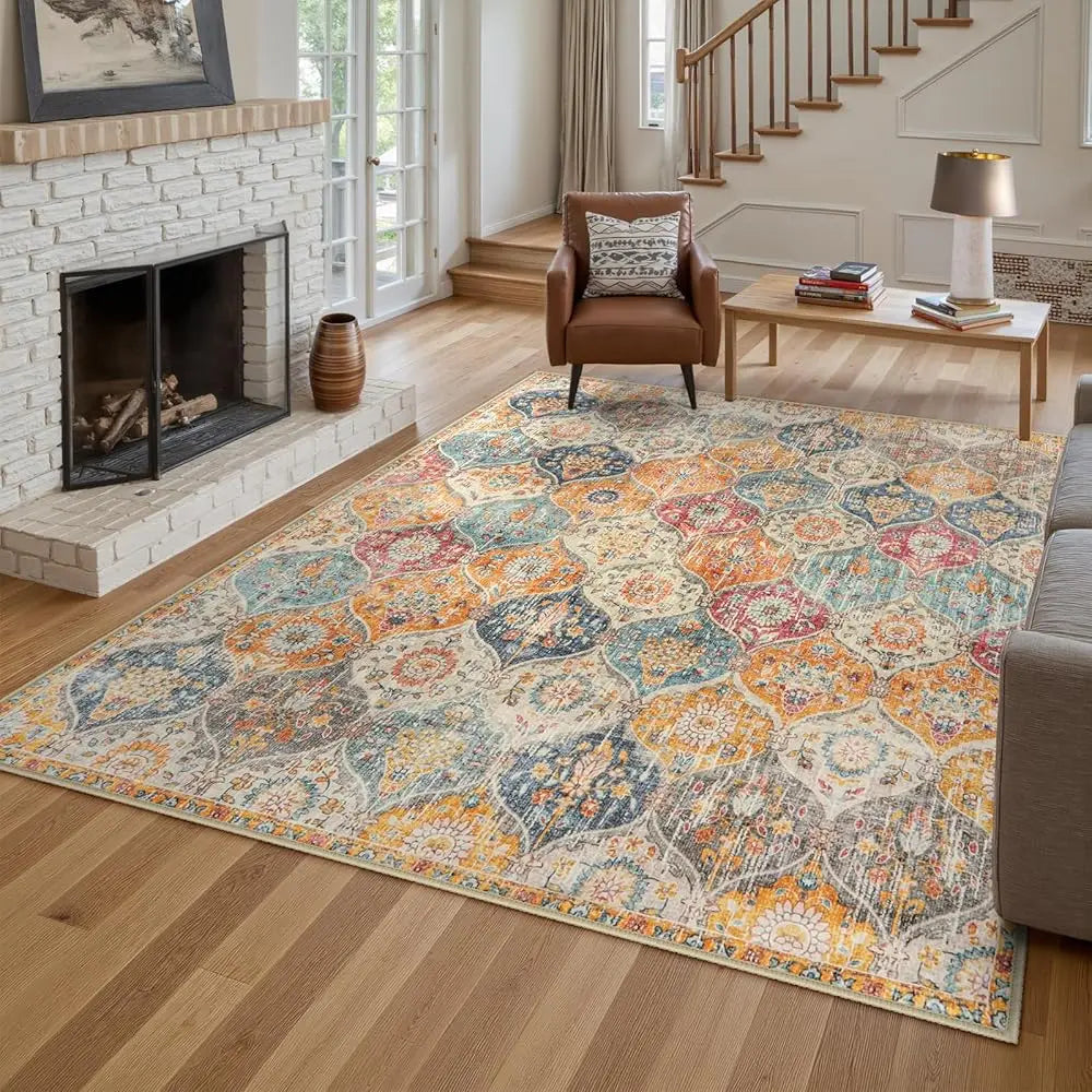6x9 Moroccan Soft Washable Oriental Trellis