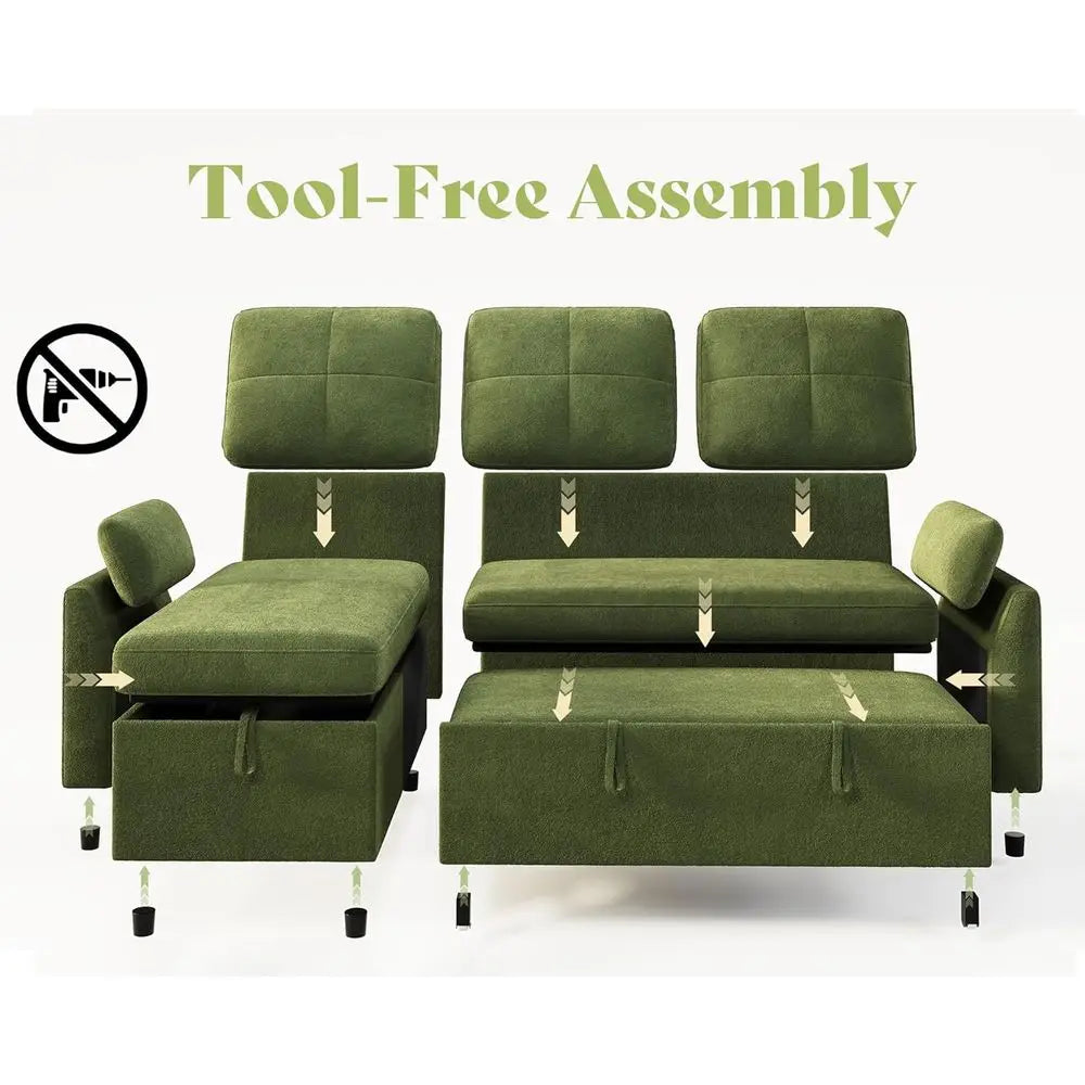 Storage Chaise Sleeper Sofa,