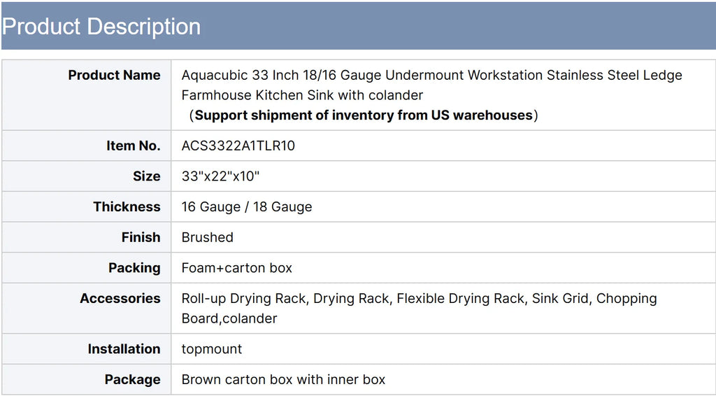 Large 33 X 22" Top-Mount Workstation
