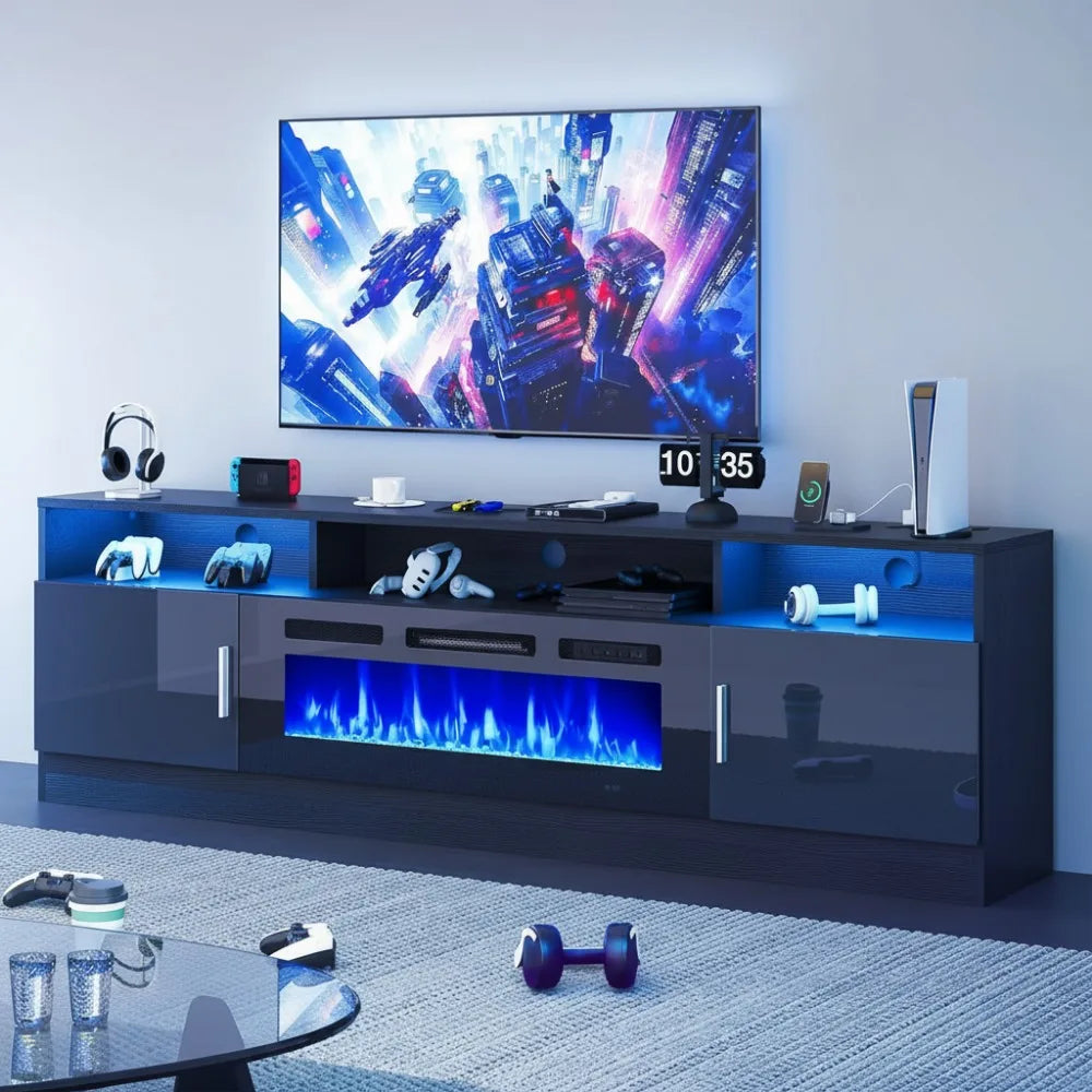 70" Fireplace TV Stand LED Light