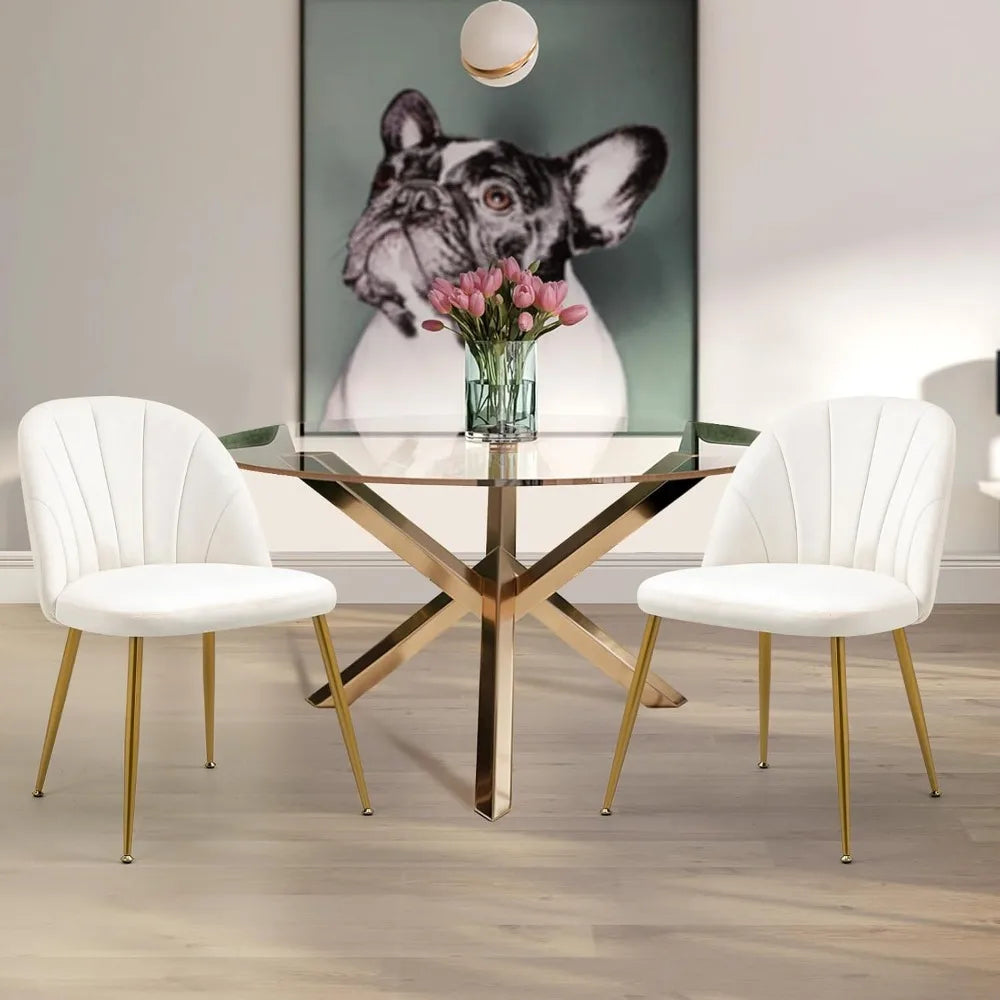 4, Velvet Mid-Century Modern Upholstered