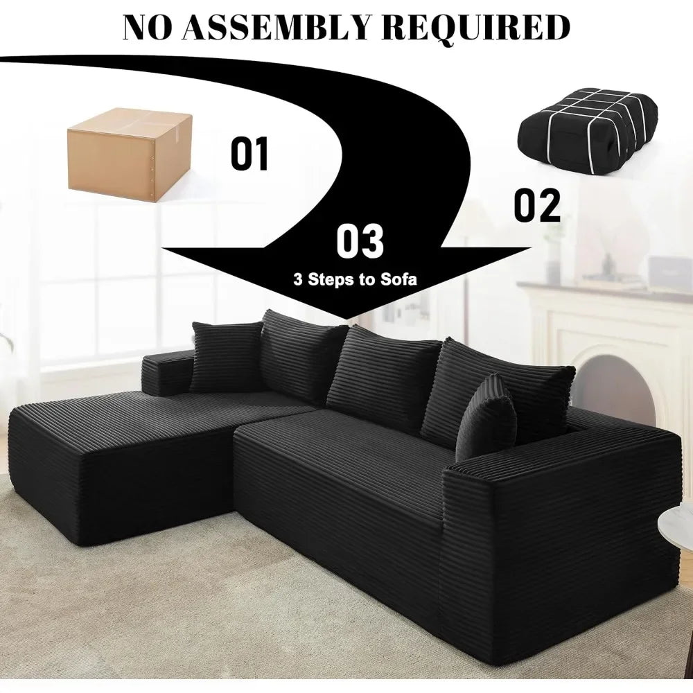 110” Cloud Sectional Couch Boneless