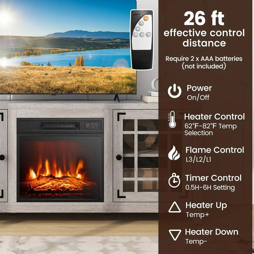 Electric Fireplace 18 Center, Remote/Thermostat