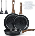 Nonstick Frying Pan Set - 9 Pieces, 3 Sizes (8"/10"/12")