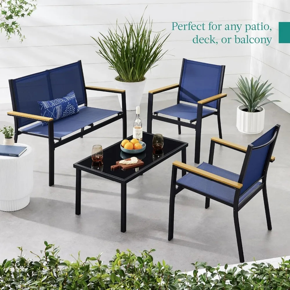 4-piece Textilene Patio Set