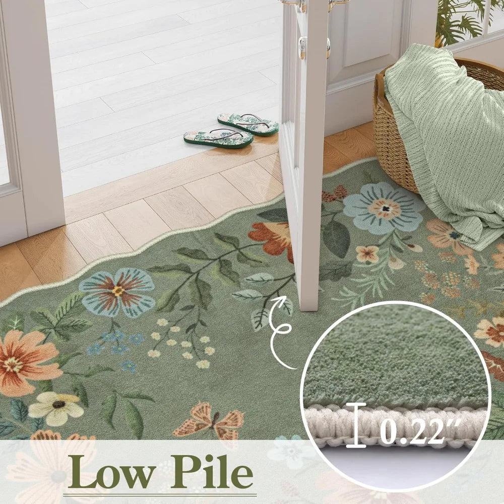 Floral Washable Rug 8x10