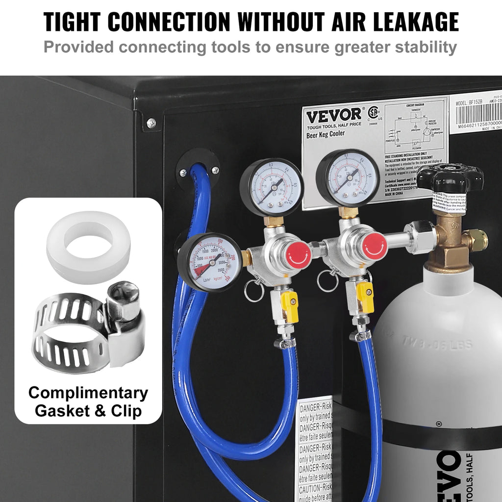 CO2 Regulator Dual Triple Gauges with Check Valve