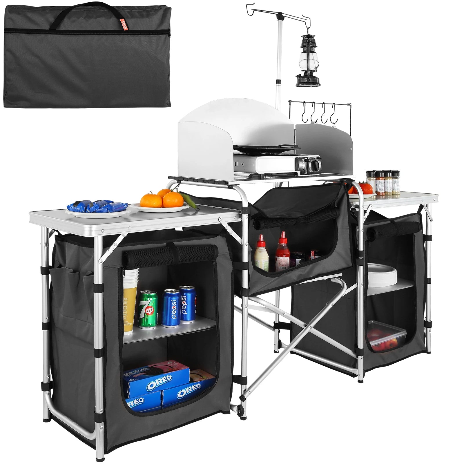 Camping Kitchen Table Cabinet Folding