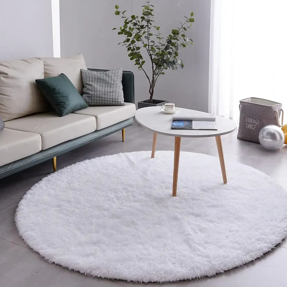 7' Circle Plush White Soft