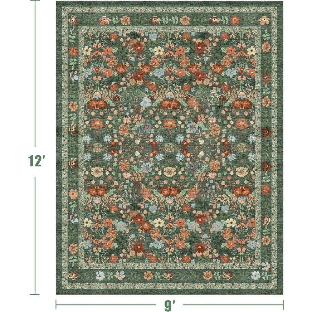 9x12 Vintage Boho Low Pile