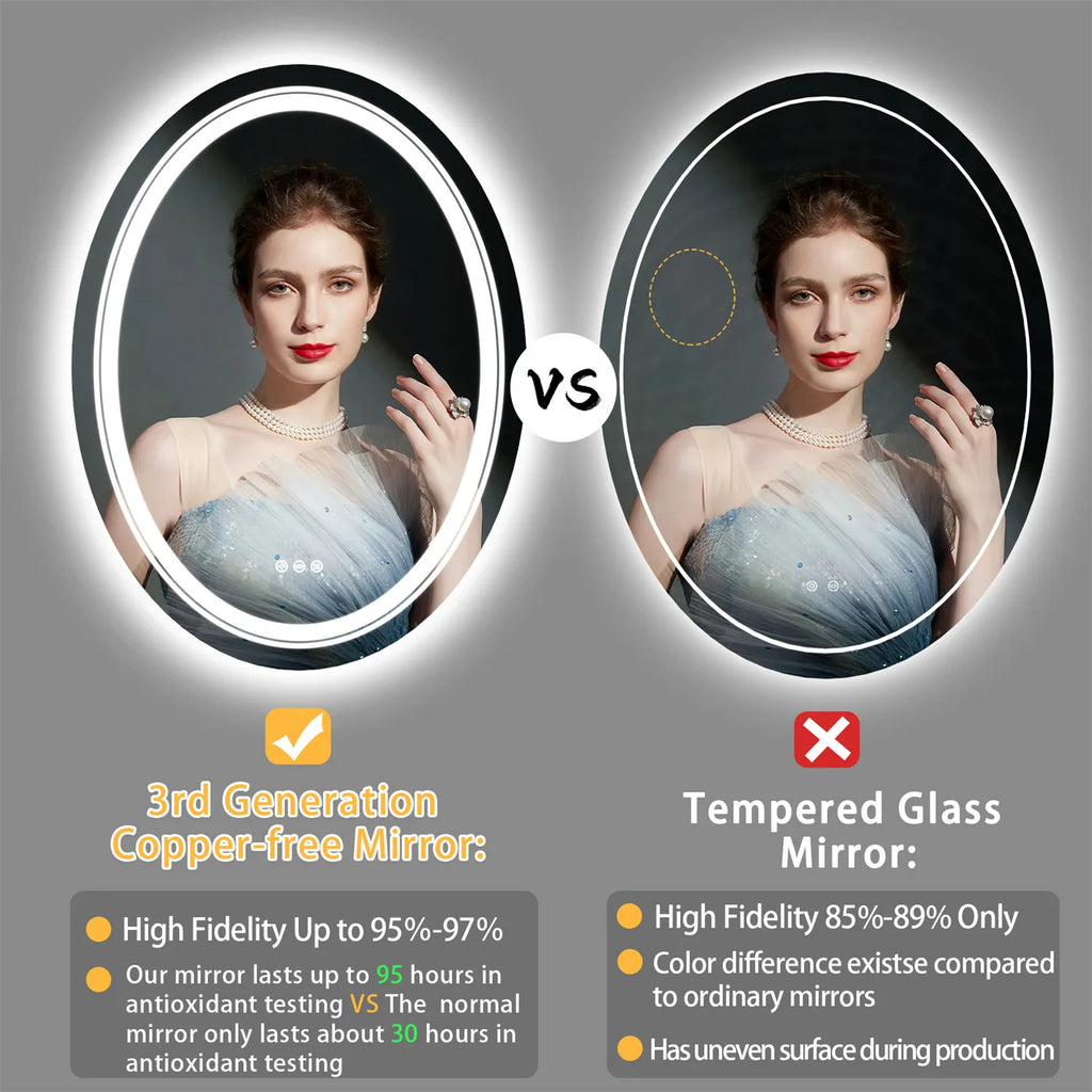 Oval LED Bathroom Mirror Dimmable