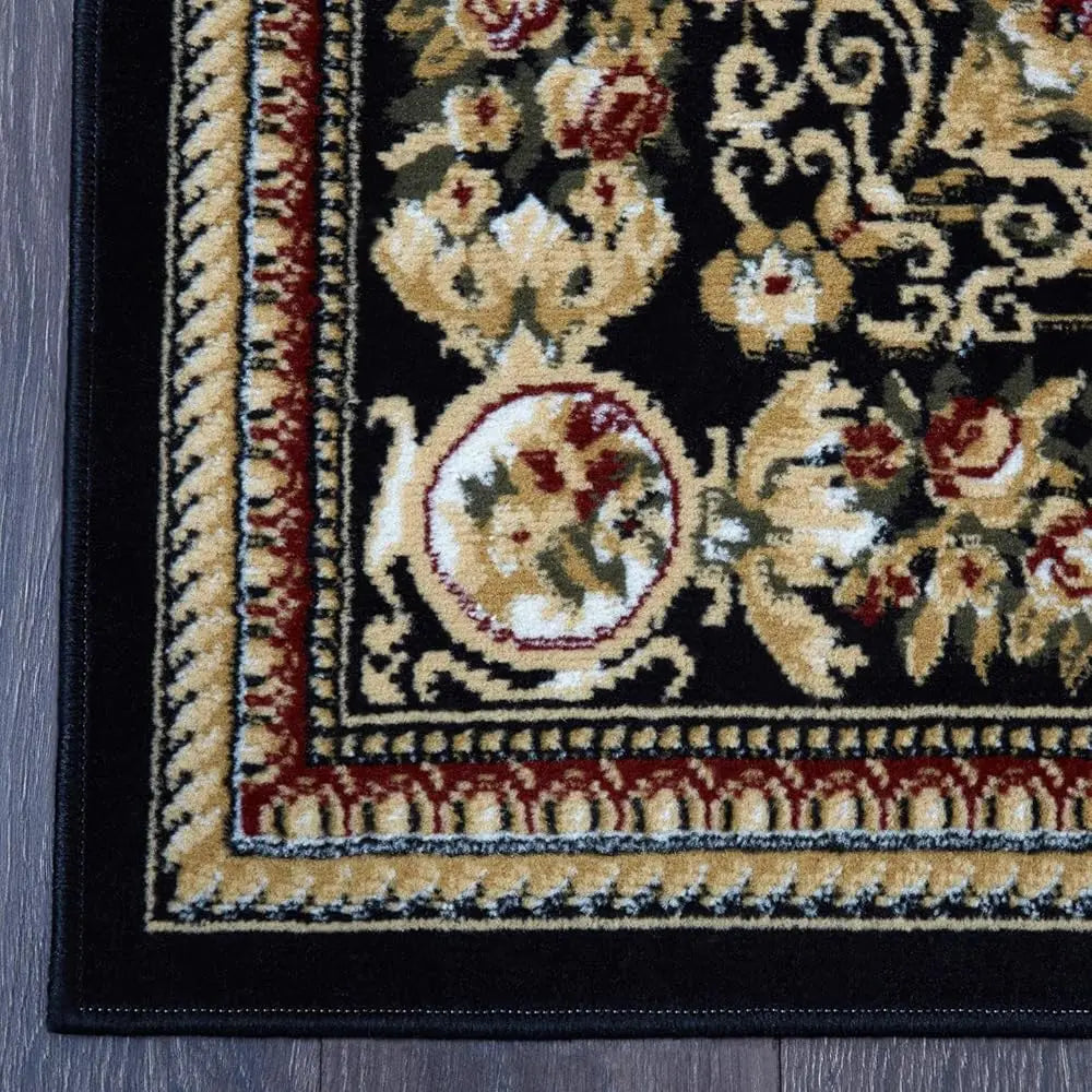 7'8" X10'4" Oriental Medallion, Black/Beige