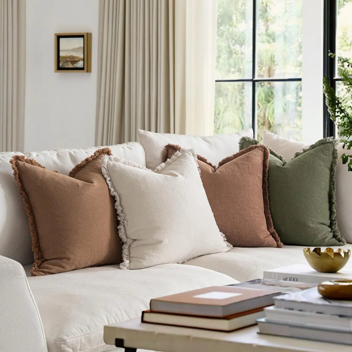 4 Linen Fringe Pillow 20x20
