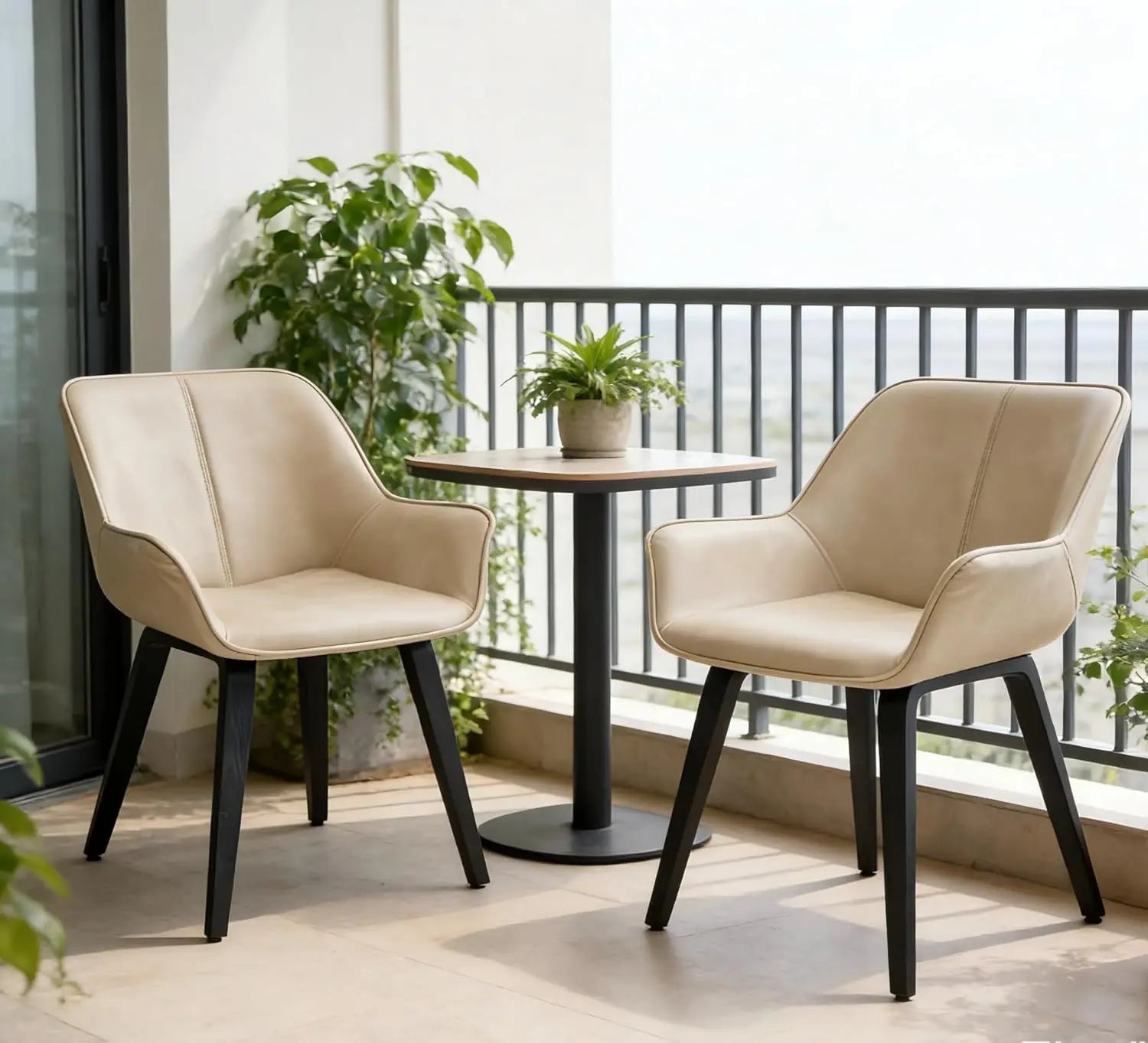 4 PU Leather Chairs Modern