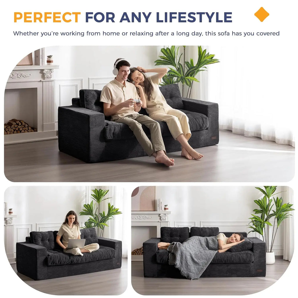3-Seater Couch Boneless Tuffed
