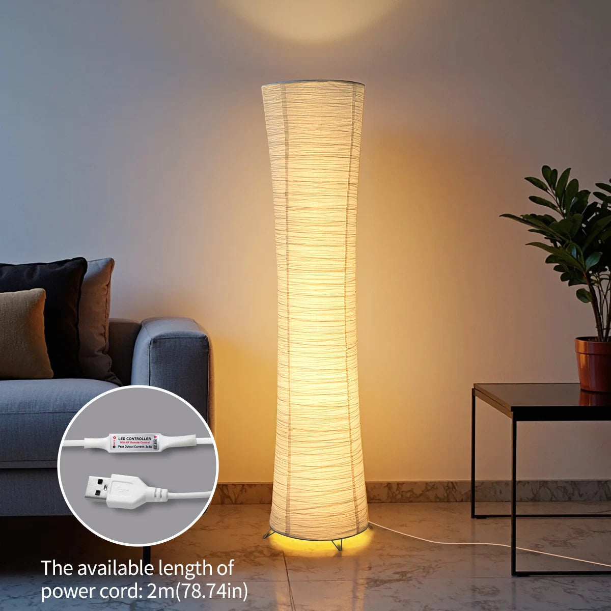 LED Paper & Chrome lamp