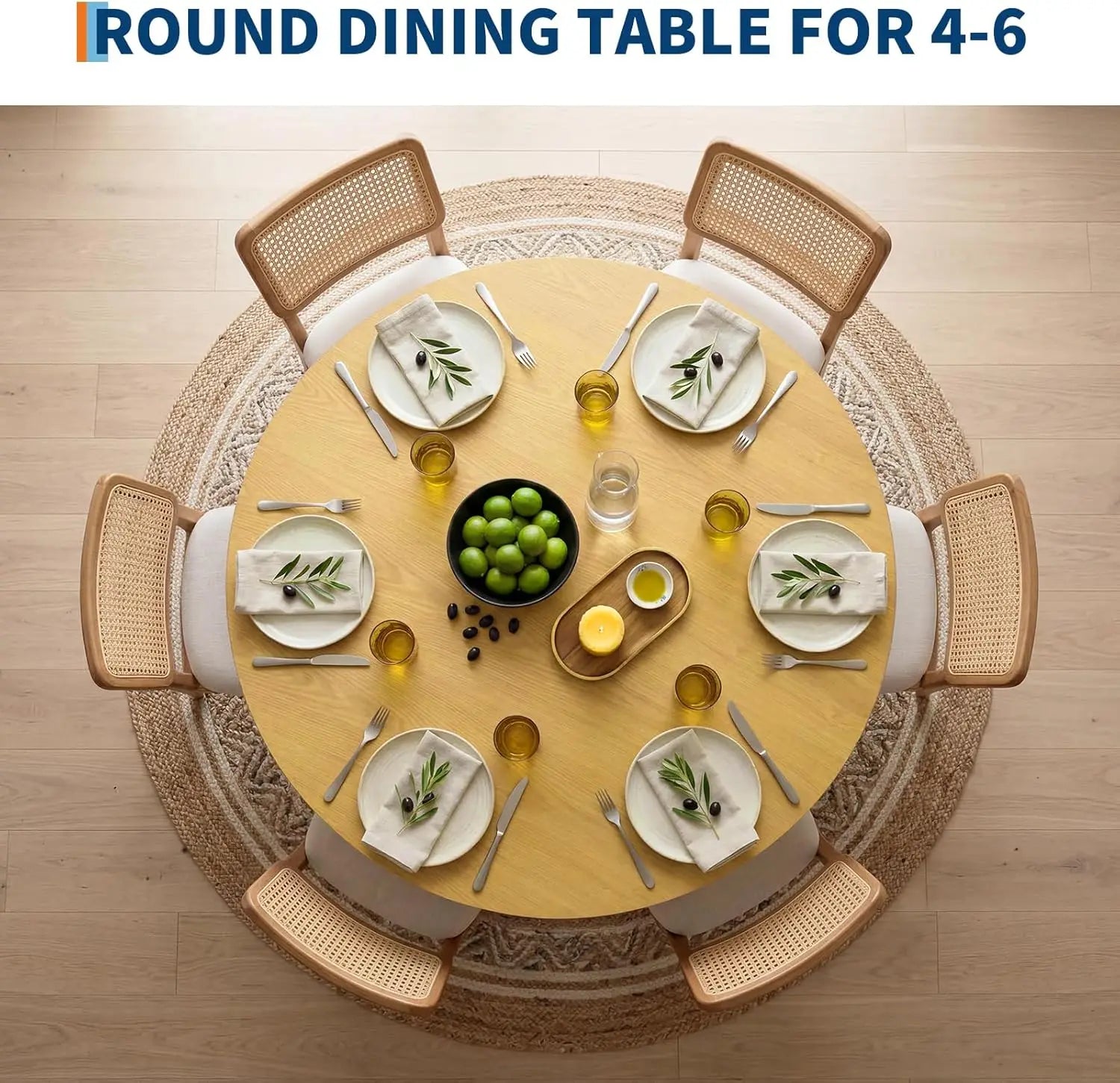 43" Round for 4-6 Wooden Farmhouse