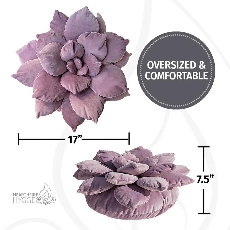 17 Purple Cactus Flower Pillow